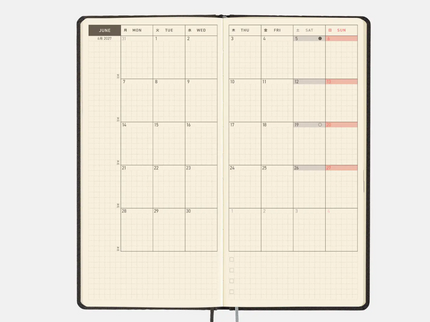 Hobonichi Techo Weeks 2027 - Paper Series - Black Argyle