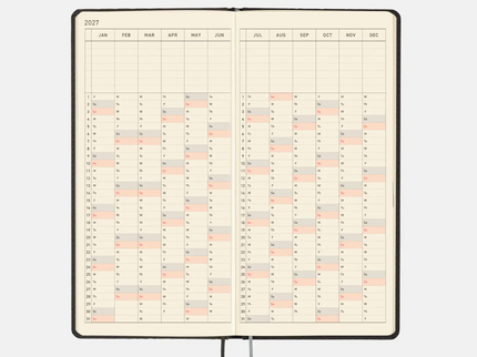 Hobonichi Techo Weeks 2027 - Paper Series - Black Argyle