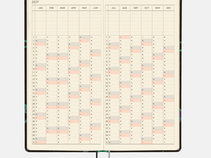 Hobonichi Techo Weeks 2027 - Natal Design - Lucky Swallow