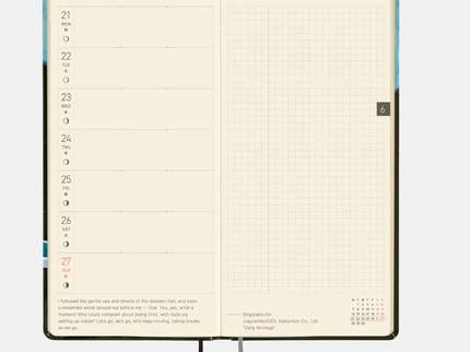 Hobonichi Techo 2027 Weeks - Hiroko Kubota - Meteor Shower in the light blue forest