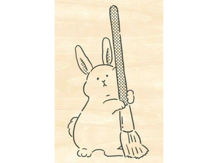 Sello de hule - Conejo con pincel