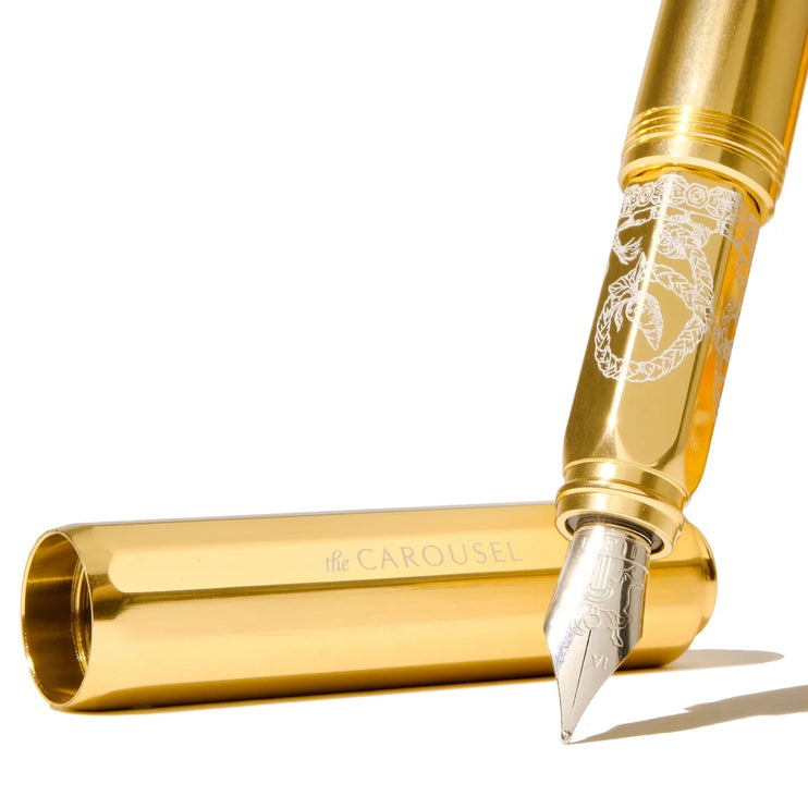 Aluminum Carousel Fountain Pen - Plaited Gold Tress - ColorSwatch