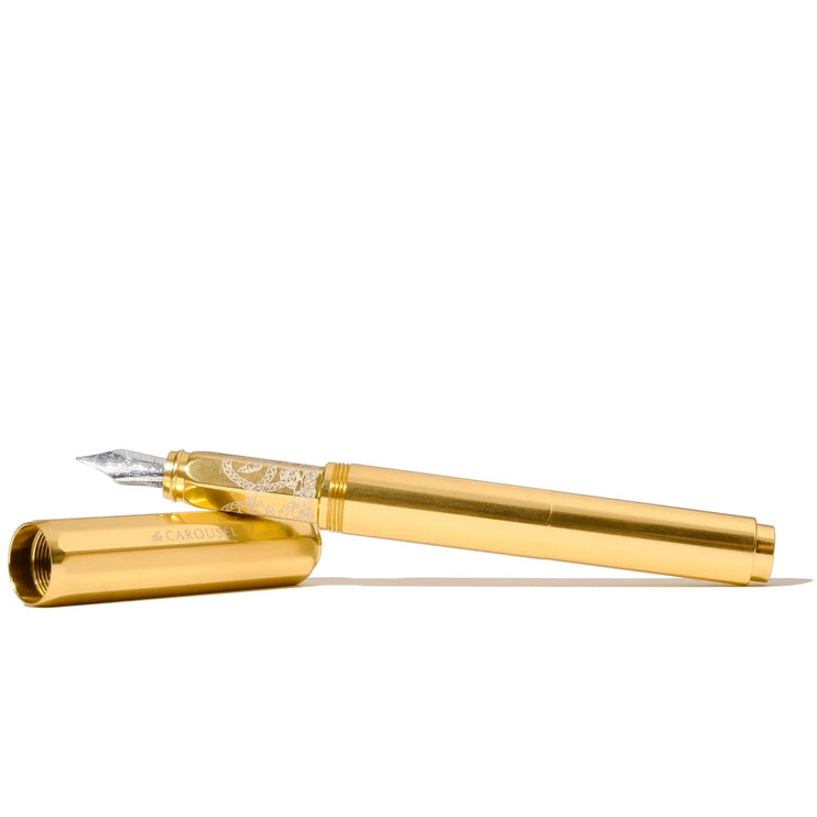 Aluminum Carousel Fountain Pen - Plaited Gold Tress - ColorSwatch