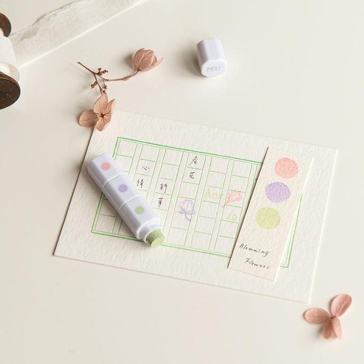 MU - Inky Pen Stamp Pads - Blooming Flowers