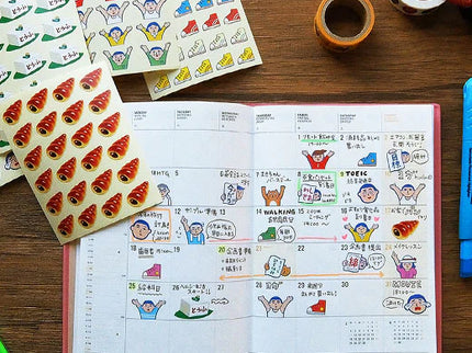 Japanese Retro Stickers - Runner