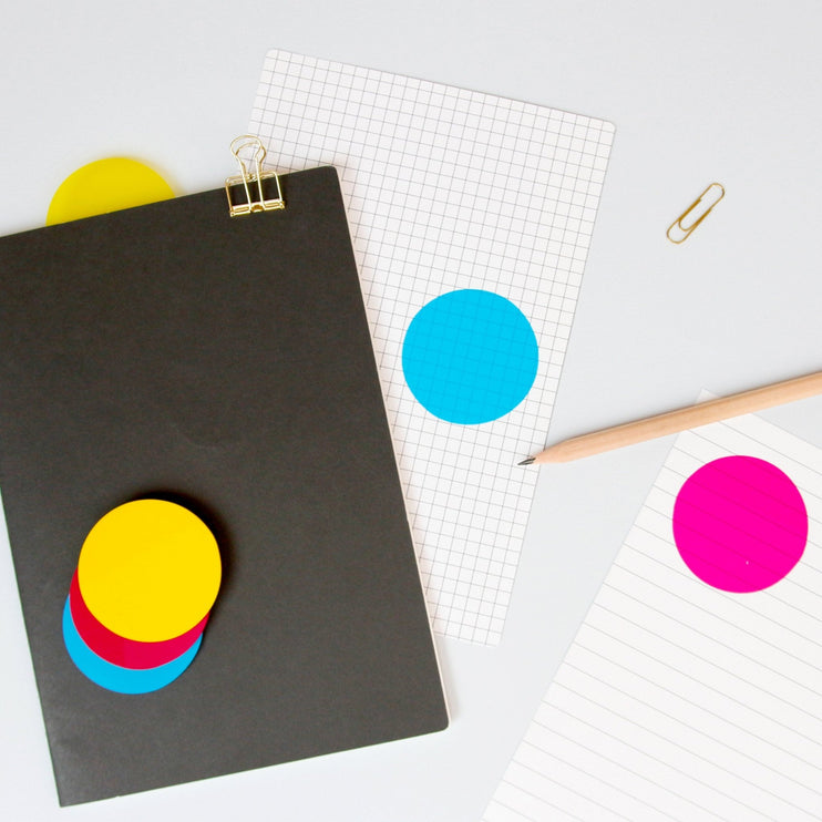 CMYK Sticky Notes Transparentes - ColorSwatch