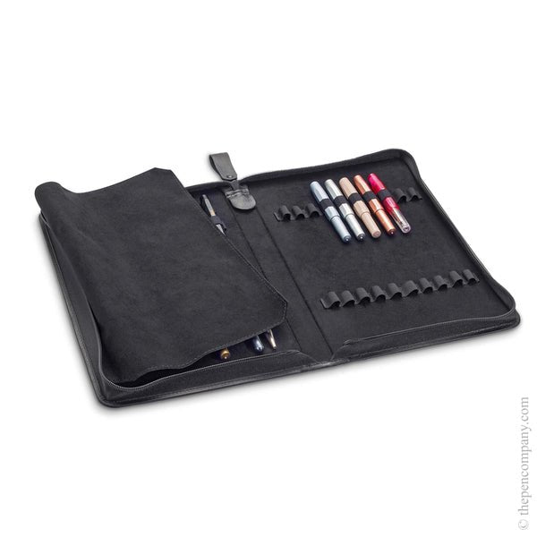 Estuche para 40 plumas - Cuero Negro - ColorSwatch