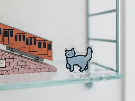 Objet Keyring - Blue Cat