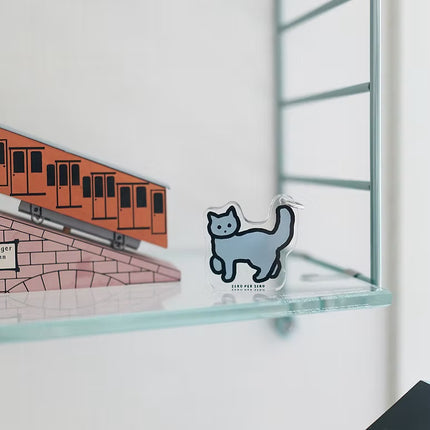 Objet Keyring - Blue Cat