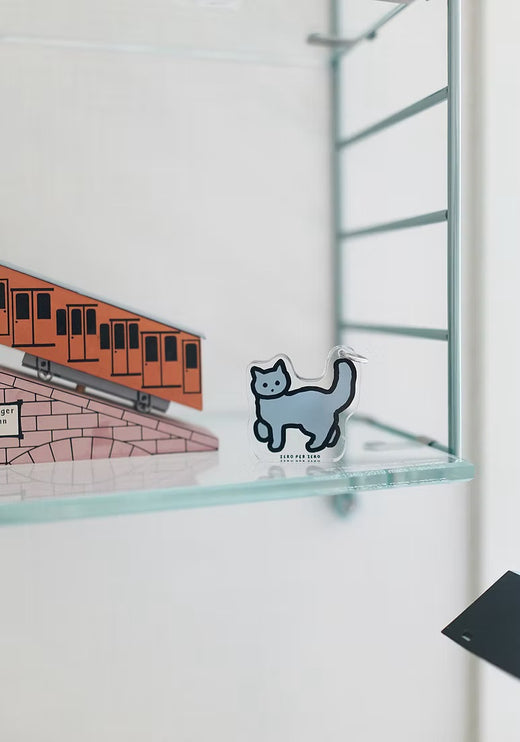 Objet Keyring - Blue Cat