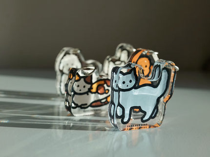 Objet Keyring - Blue Cat