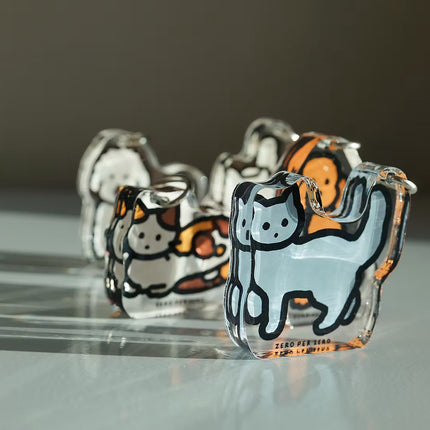 Objet Keyring - Blue Cat