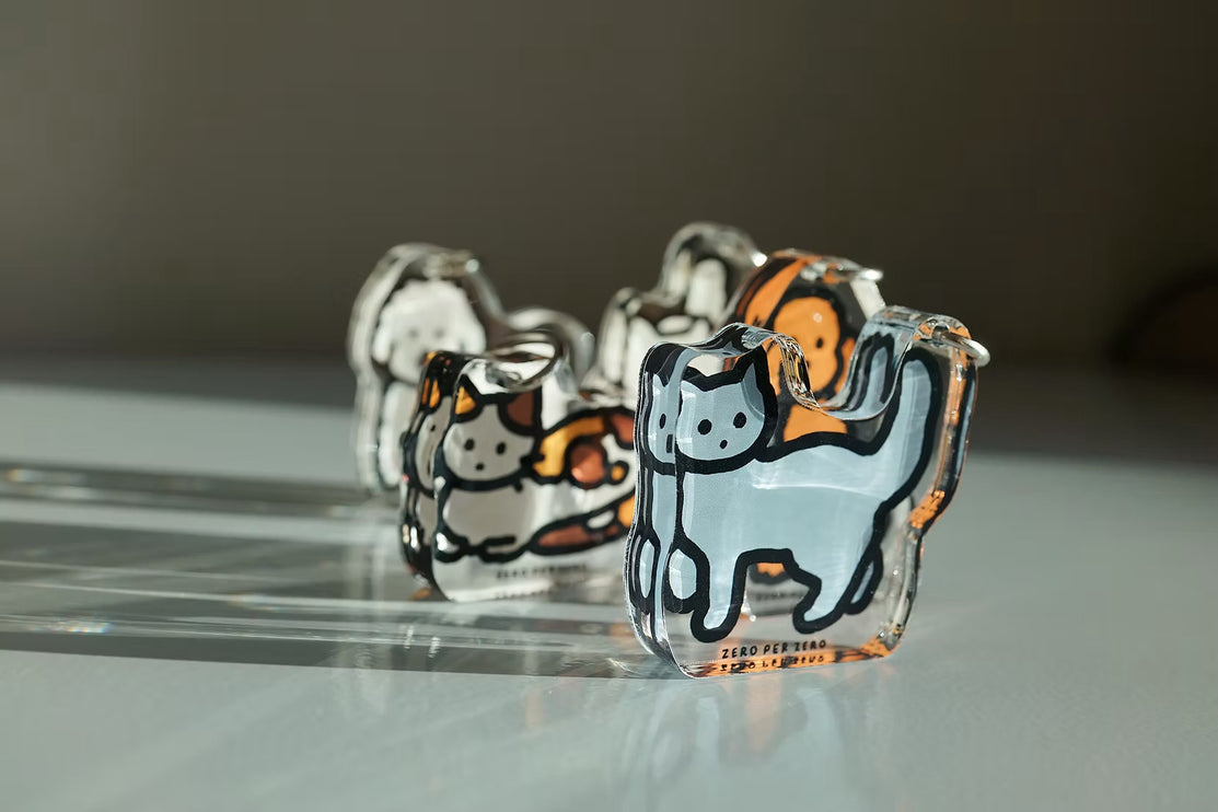 Objet Keyring - Blue Cat