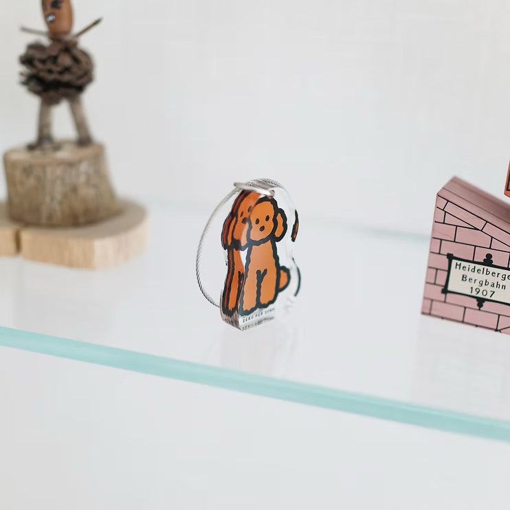 Objet Keyring - Brown Poodle