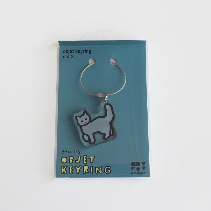Objet Keyring - Blue Cat