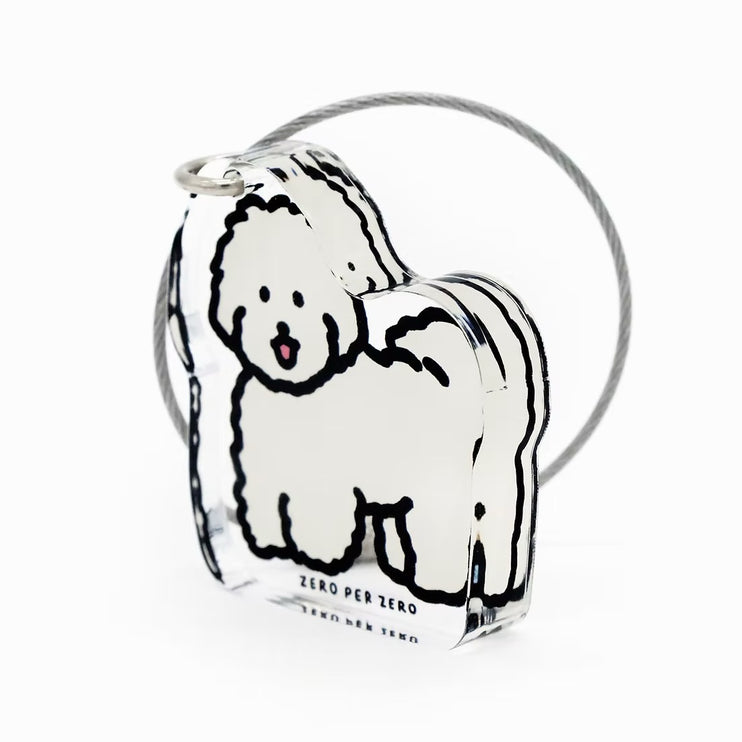 Objet Keyring - White Puppy