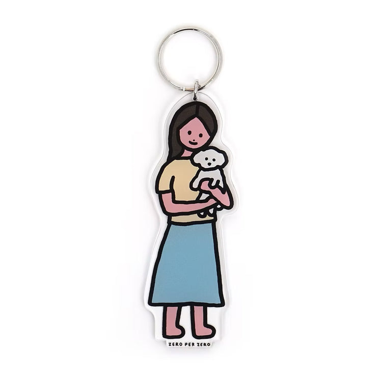 Llavero - Woman with Dog