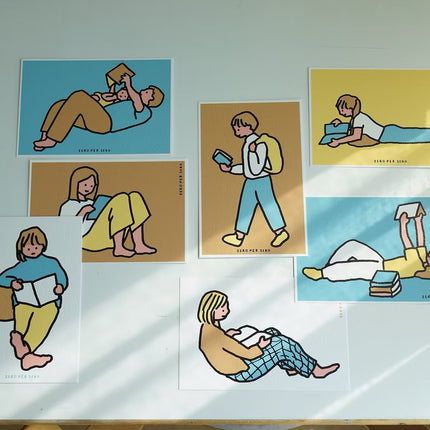 Set de Postales - Reading (Silkscreen)