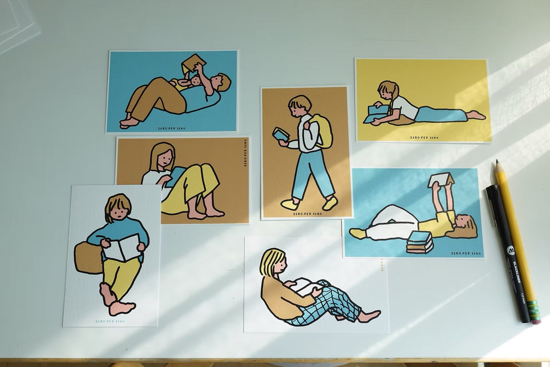 Set de Postales - Reading (Silkscreen)