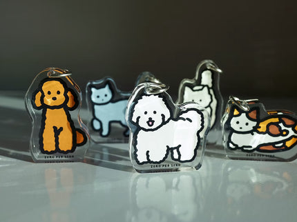 Objet Keyring - White Cat