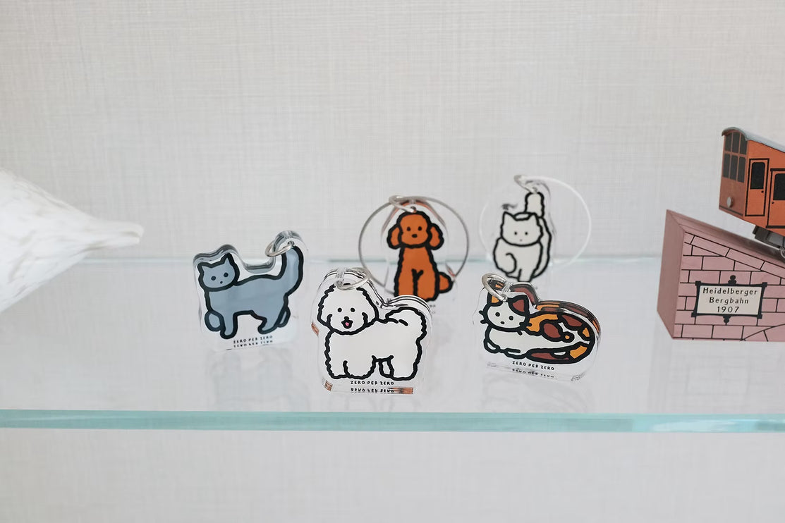 Objet Keyring - White Puppy