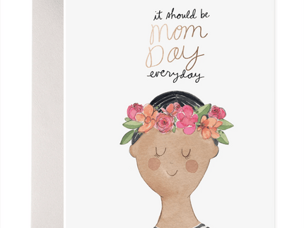 Flower Crown Mom - Tarjeta Día de la Madre - ColorSwatch
