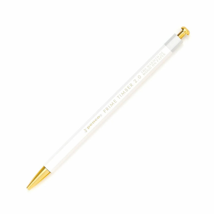 Portaminas Prime Timber - Brass -  White