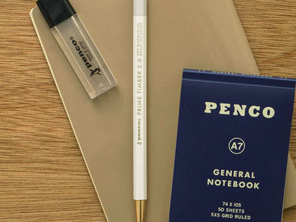Portaminas Prime Timber - Brass -  White