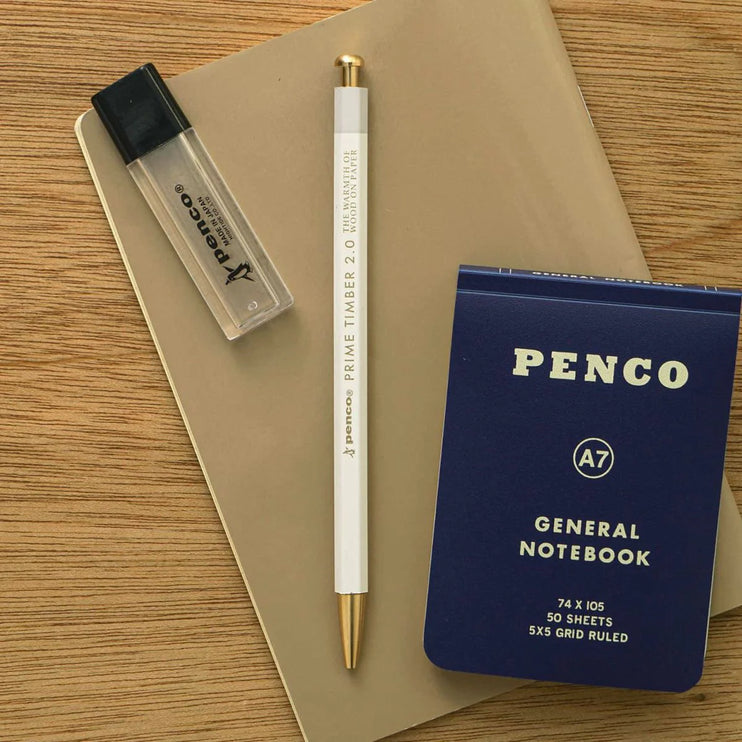 Portaminas Prime Timber - Brass -  White