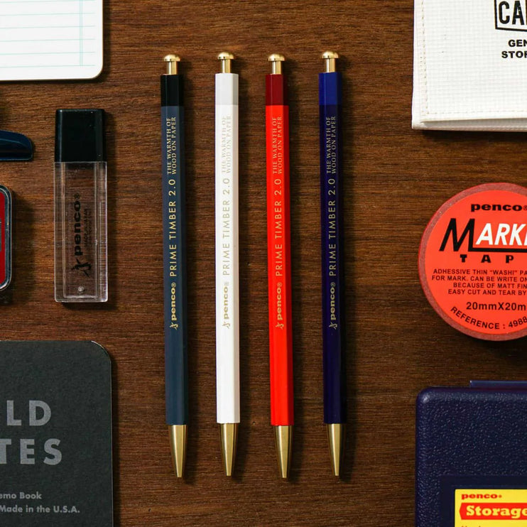 Portaminas Prime Timber - Brass -  Red