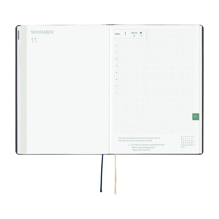 Hobonichi Techo 2027 HON - A5 - Slash (Navy) - ColorSwatch