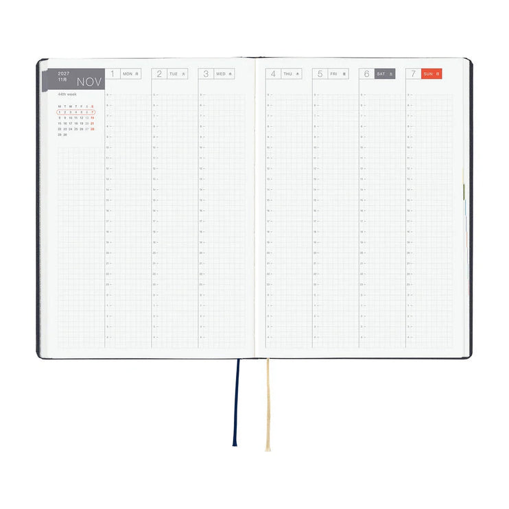 Hobonichi Techo 2027 HON - A5 - Slash (Navy) - ColorSwatch