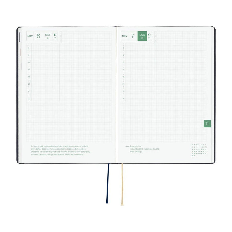 Hobonichi Techo 2027 HON - A5 - Slash (Navy) - ColorSwatch