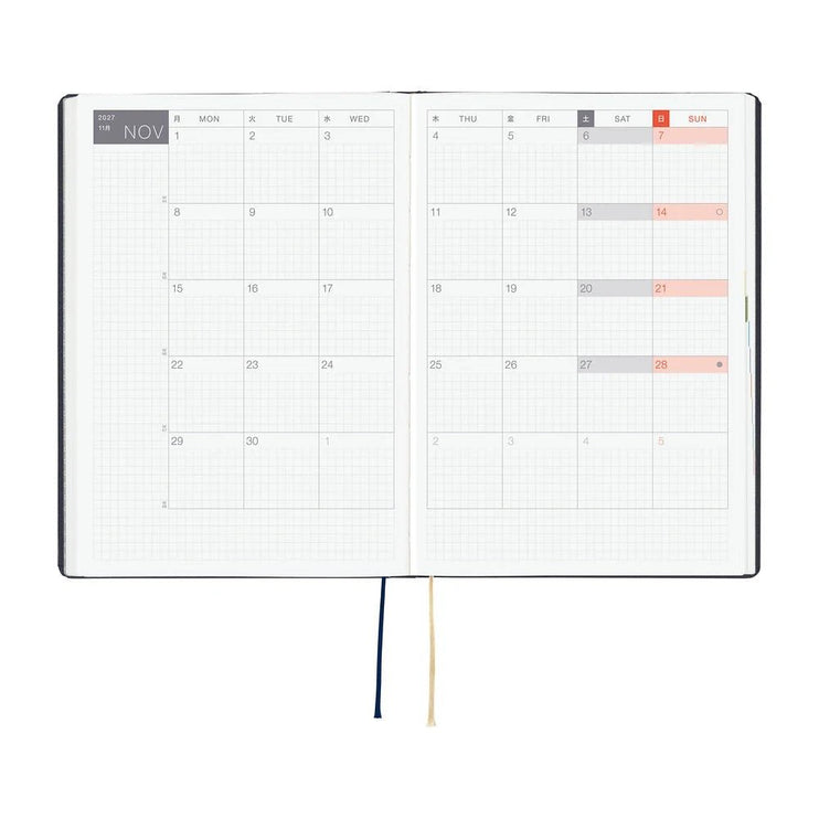 Hobonichi Techo 2027 HON - A5 - Slash (Navy) - ColorSwatch