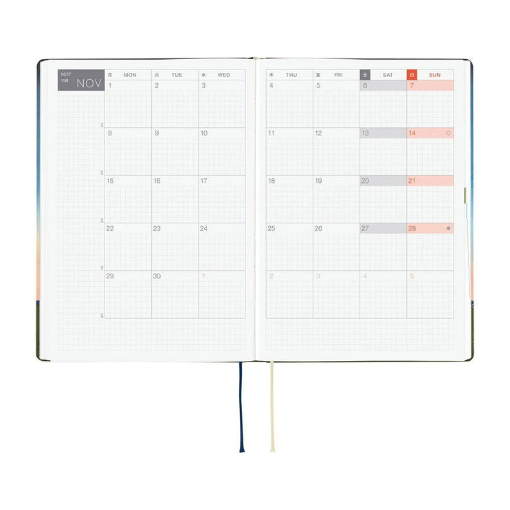 Hobonichi Techo 2027 HON - A6 - Hiroko Kubota - String Telephone Until the Moon is Full - ColorSwatch