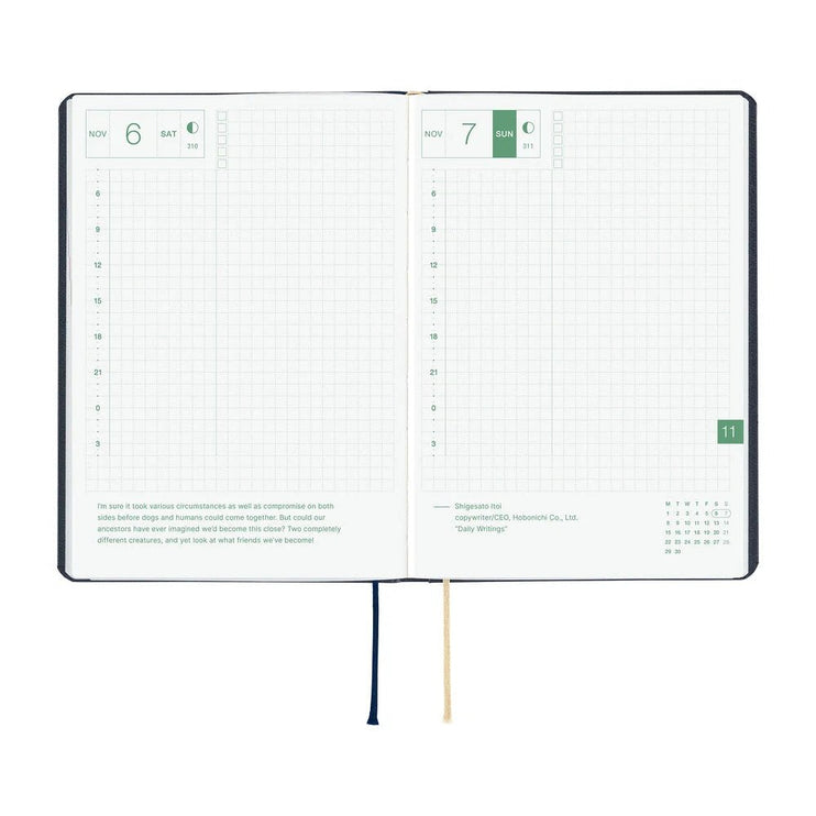 Hobonichi Techo 2027 HON - A6 - Slash (Navy) - ColorSwatch