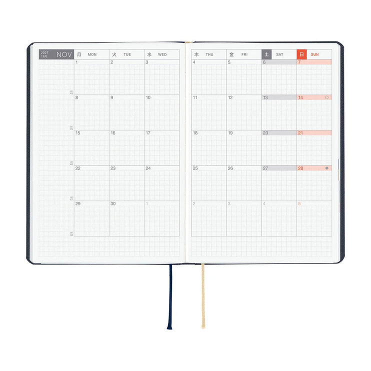 Hobonichi Techo 2027 HON - A6 - Slash (Navy) - ColorSwatch