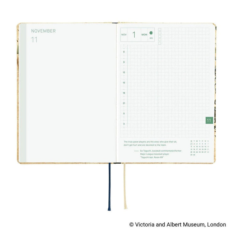 Hobonichi Techo 2027 HON - A6 - The V and A Series: Vine - ColorSwatch