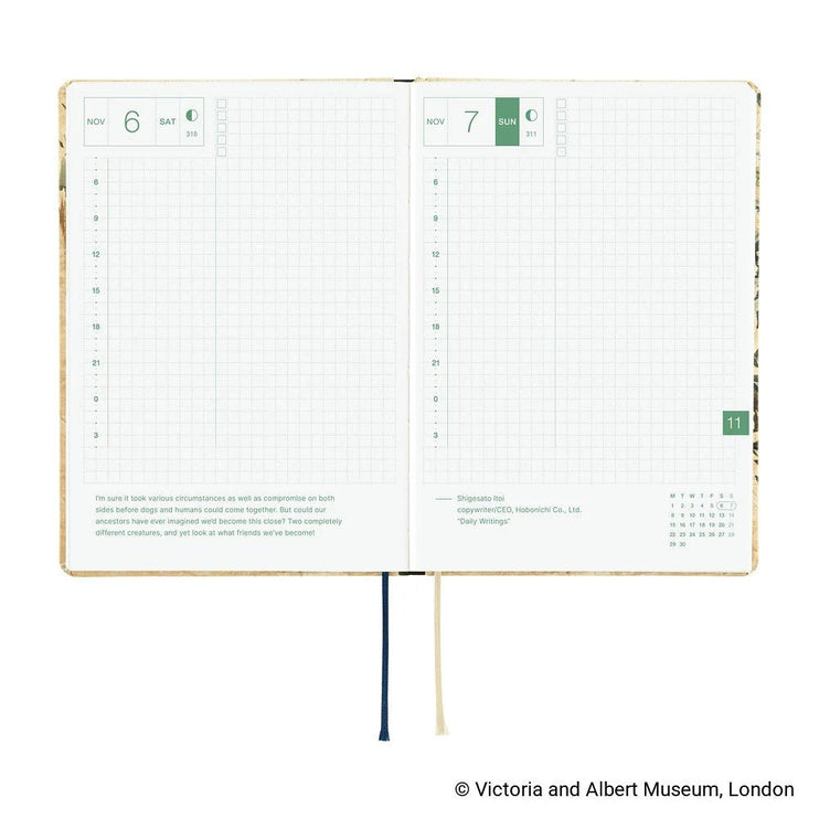 Hobonichi Techo 2027 HON - A6 - The V and A Series: Vine - ColorSwatch