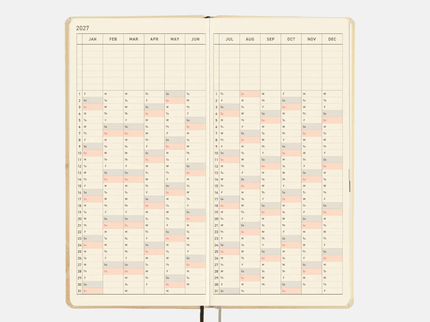 Hobonichi Techo 2027 Weeks - Akiko Miyakoshi - Once, in spring - ColorSwatch