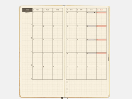 Hobonichi Techo 2027 Weeks - Akiko Miyakoshi - Once, in spring - ColorSwatch