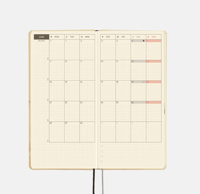 Hobonichi Techo 2027 Weeks - Akiko Miyakoshi - Once, in spring - ColorSwatch