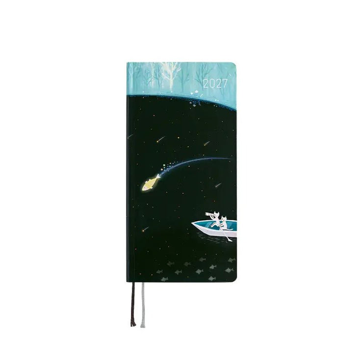 Hobonichi Techo 2027 Weeks - Hiroko Kubota - Meteor Shower in the light blue forest - ColorSwatch