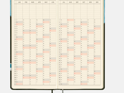 Hobonichi Techo 2027 Weeks - Hiroko Kubota - Meteor Shower in the light blue forest - ColorSwatch