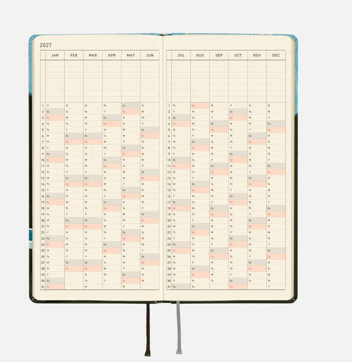 Hobonichi Techo 2027 Weeks - Hiroko Kubota - Meteor Shower in the light blue forest - ColorSwatch