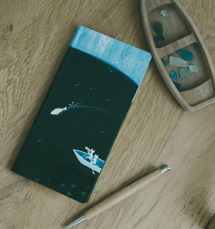 Hobonichi Techo 2027 Weeks - Hiroko Kubota - Meteor Shower in the light blue forest - ColorSwatch
