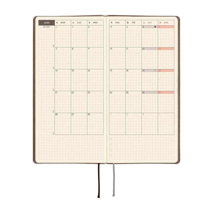 Hobonichi Techo 2027 Weeks - Smooth: Café au Lait - ColorSwatch