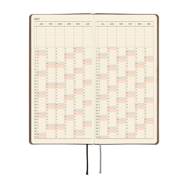 Hobonichi Techo 2027 Weeks - Smooth: Café au Lait - ColorSwatch