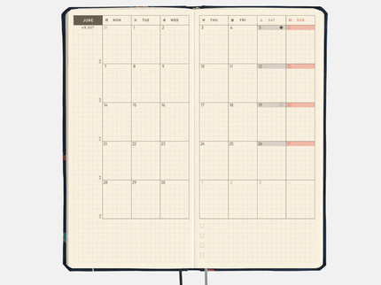 Hobonichi Techo Weeks 2027 - Bow and Tie - Candy Dream - ColorSwatch