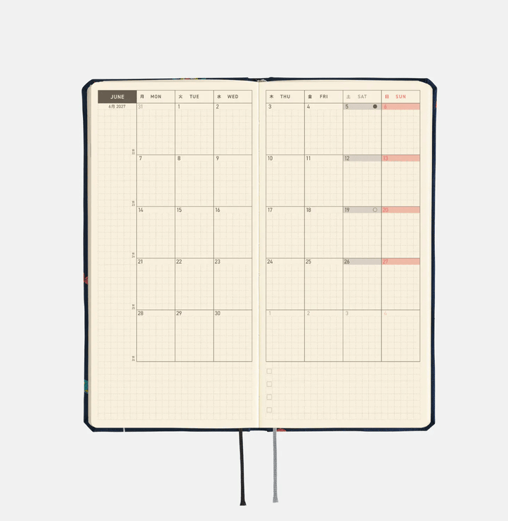 Hobonichi Techo Weeks 2027 - Bow and Tie - Candy Dream - ColorSwatch